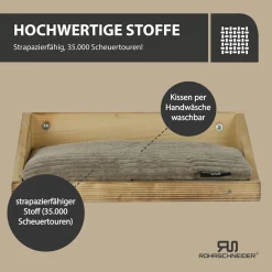 Rohrschneider Wandmulde geflammt+ Kissen mit Füllung Cord breit taupe