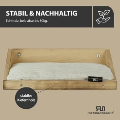Rohrschneider Wandmulde geflammt+ Kissen mit Füllung Cord breit taupe