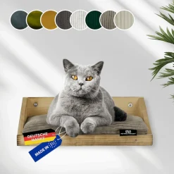 Rohrschneider Wandmulde geflammt+ Kissen mit Füllung Cord breit taupe