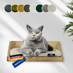 Rohrschneider Wandmulde geflammt+ Kissen mit Füllung Cord Deluxe beige