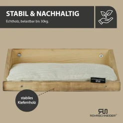 Rohrschneider Wandmulde geflammt+ Kissen mit Füllung Cord Deluxe beige
