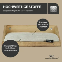 Rohrschneider Wandmulde geflammt+ Kissen mit Füllung Cord Deluxe beige