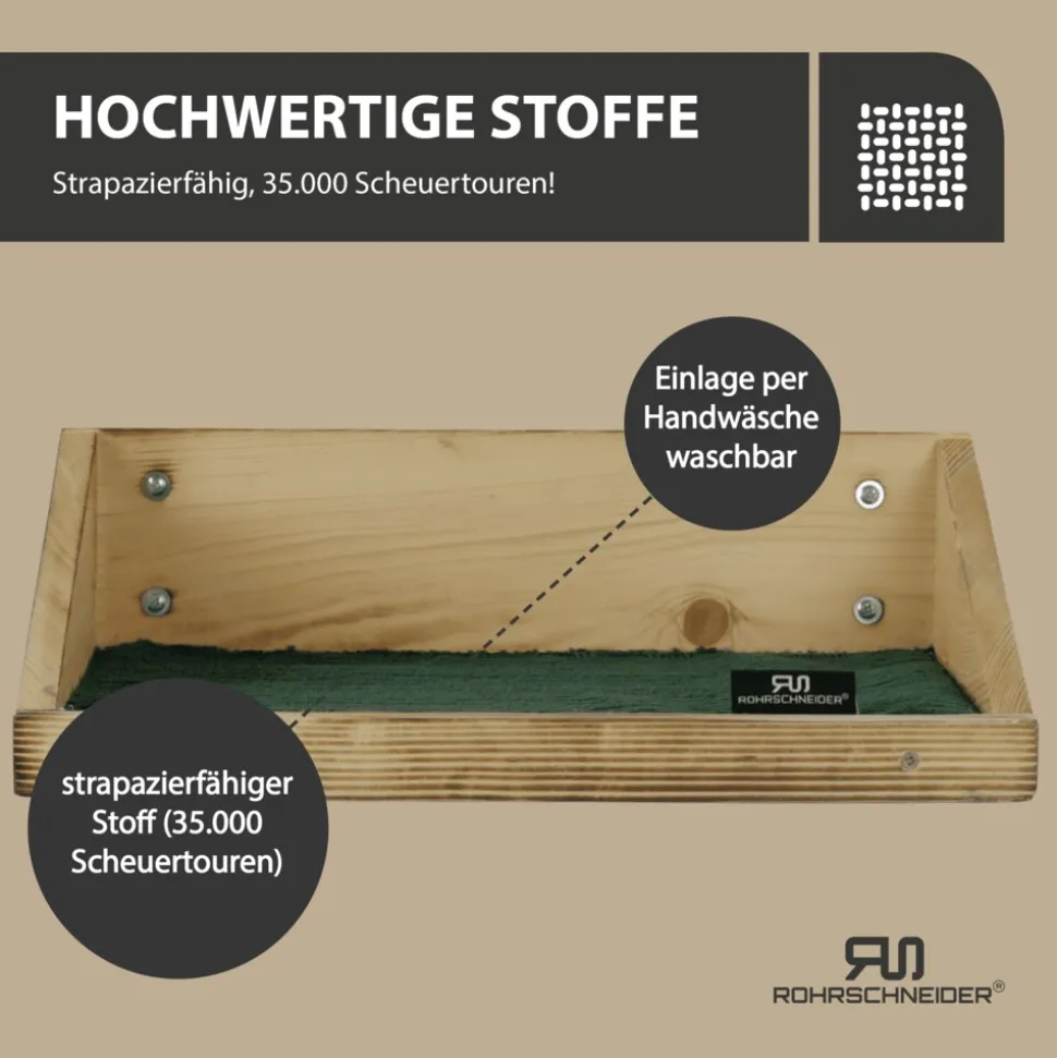 Rohrschneider Wandmulde geflammt+ Stoffeinlage Cord breit taupe
