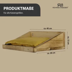 Rohrschneider Wandmulde geflammt + Kissen mit Füllung Samt fresh senf