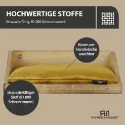 Rohrschneider Wandmulde geflammt + Kissen mit Füllung Samt fresh senf