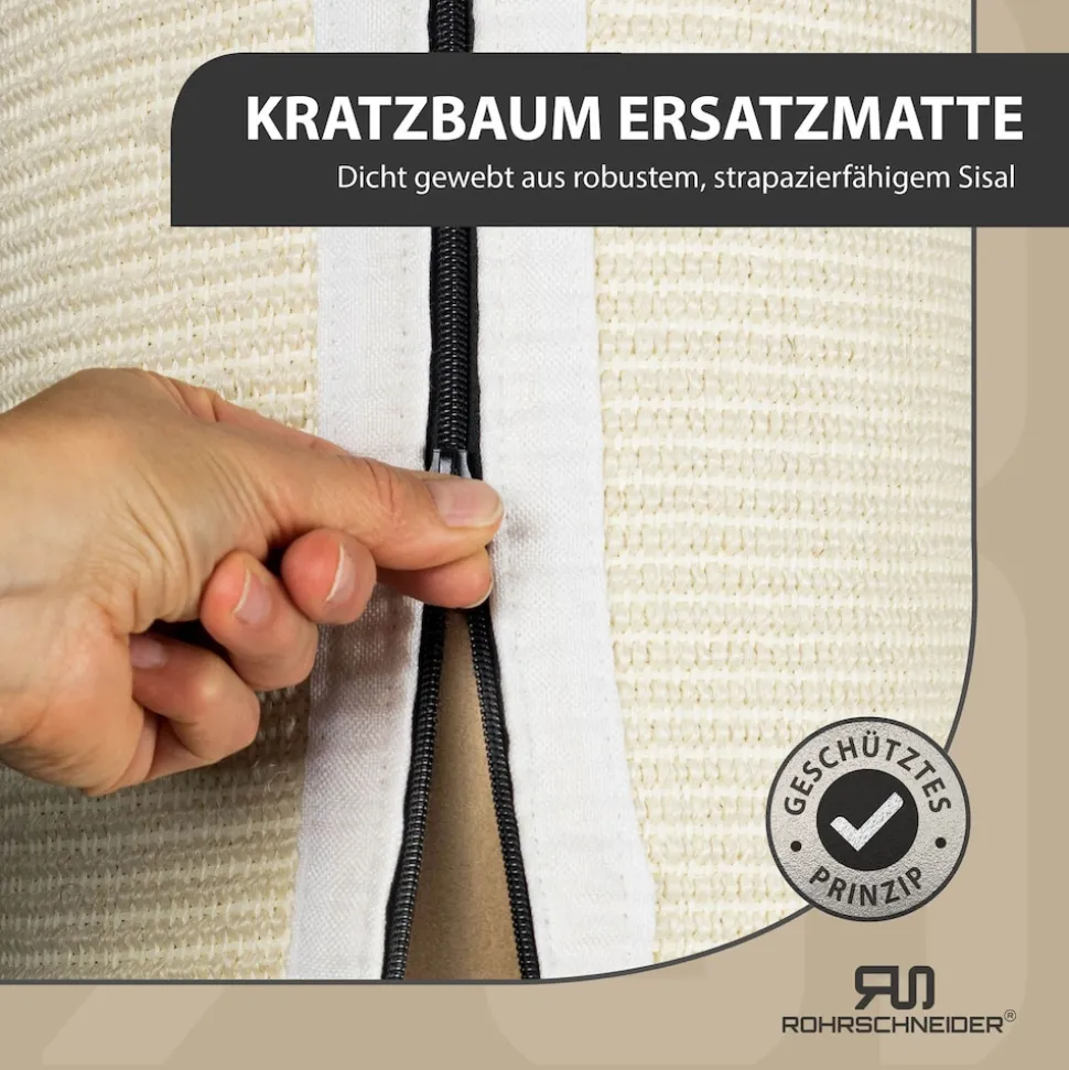 Rohrschneider XXL Kratzbaum FRIEDA – Kratztonne XXL | austauschbare Kratzmatten | stabil | extra breite Säule | Cord-Bezug waschbar | Kratzbaum für große, mittlere und kleine Katzen | Cord