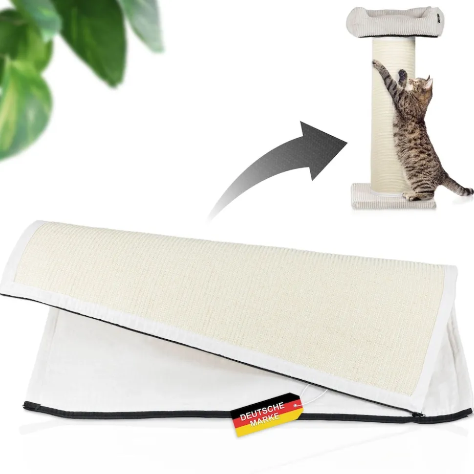 Rohrschneider XXL Kratzbaum FRIEDA – Kratztonne XXL | austauschbare Kratzmatten | stabil | extra breite Säule | Cord-Bezug waschbar | Kratzbaum für große, mittlere und kleine Katzen | Cord