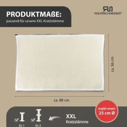 Rohrschneider XXL Kratzbaum FRIEDA – Kratztonne XXL | austauschbare Kratzmatten | stabil | extra breite Säule | Cord-Bezug waschbar | Kratzbaum für große, mittlere und kleine Katzen | Cord