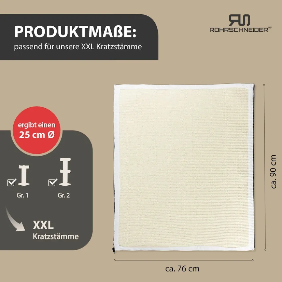 Rohrschneider XXL Kratzbaum FRIEDA – Kratztonne XXL | austauschbare Kratzmatten | stabil | extra breite Säule | Cord-Bezug waschbar | Kratzbaum für große, mittlere und kleine Katzen | Cord