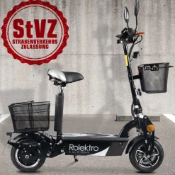 Rolektro, E-Joy Elektro-Scooter 20 Lithium, Schwarz, 36V-20AH Akku, 500 Watt