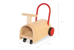 Rutschauto 'Enzo', natur/rot