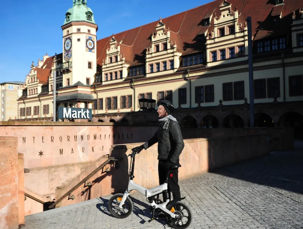 SachsenRAD E-Faltrad F12 Klapprad Ebike Elektrofahrrad Titansilber 16 Zoll
