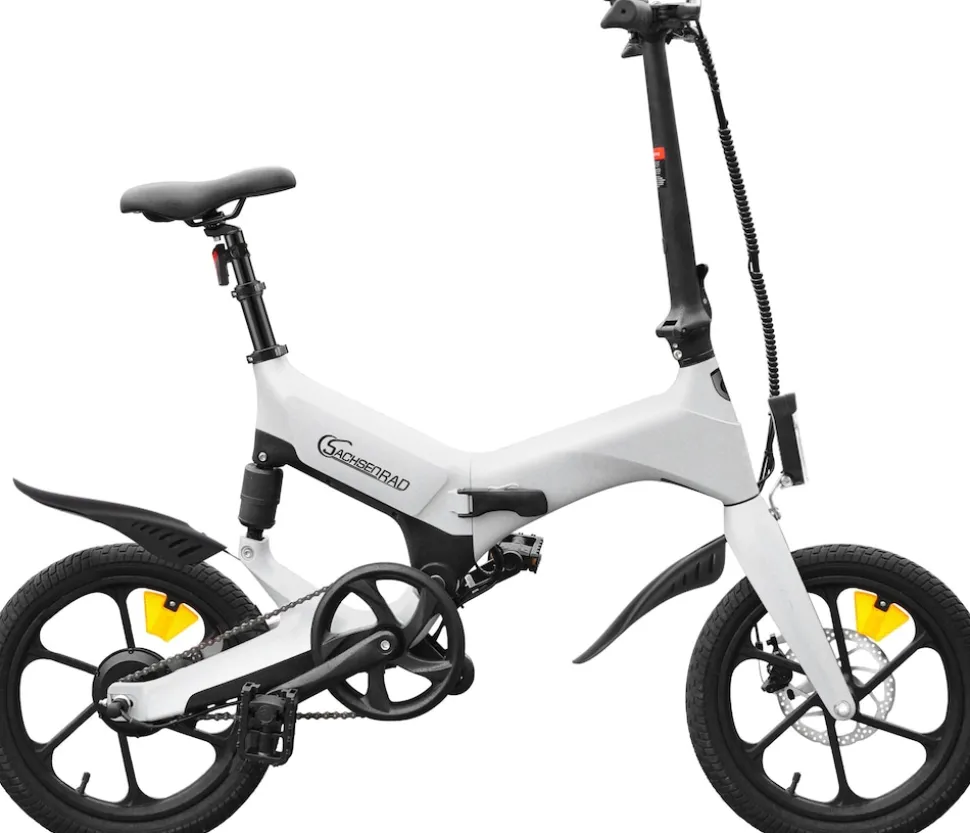 SachsenRAD E-Faltrad F12 Klapprad Ebike Elektrofahrrad Titansilber 16 Zoll