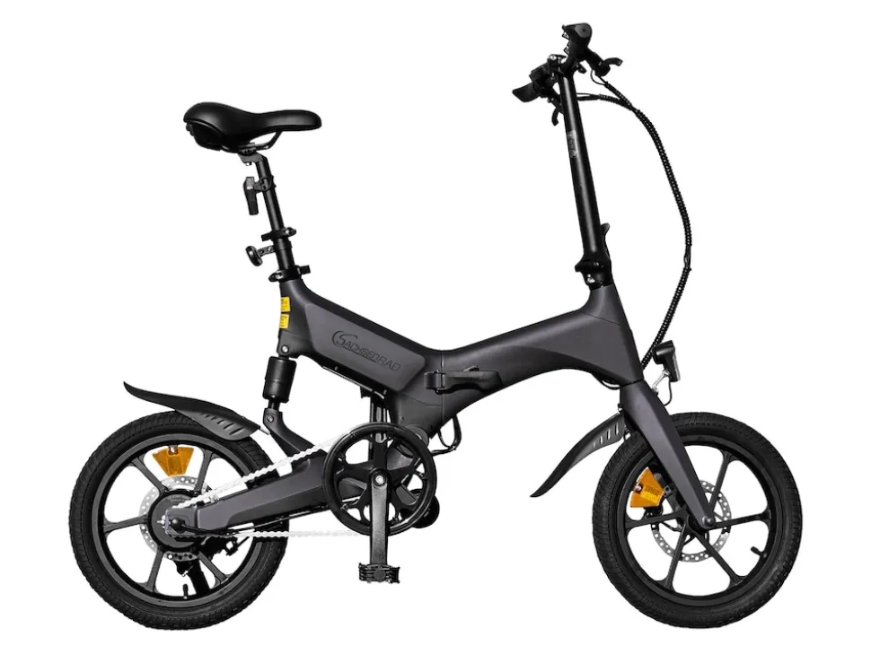 SachsenRAD E-Faltrad F12 Klapprad Ebike Elektrofahrrad Titansilber 16 Zoll