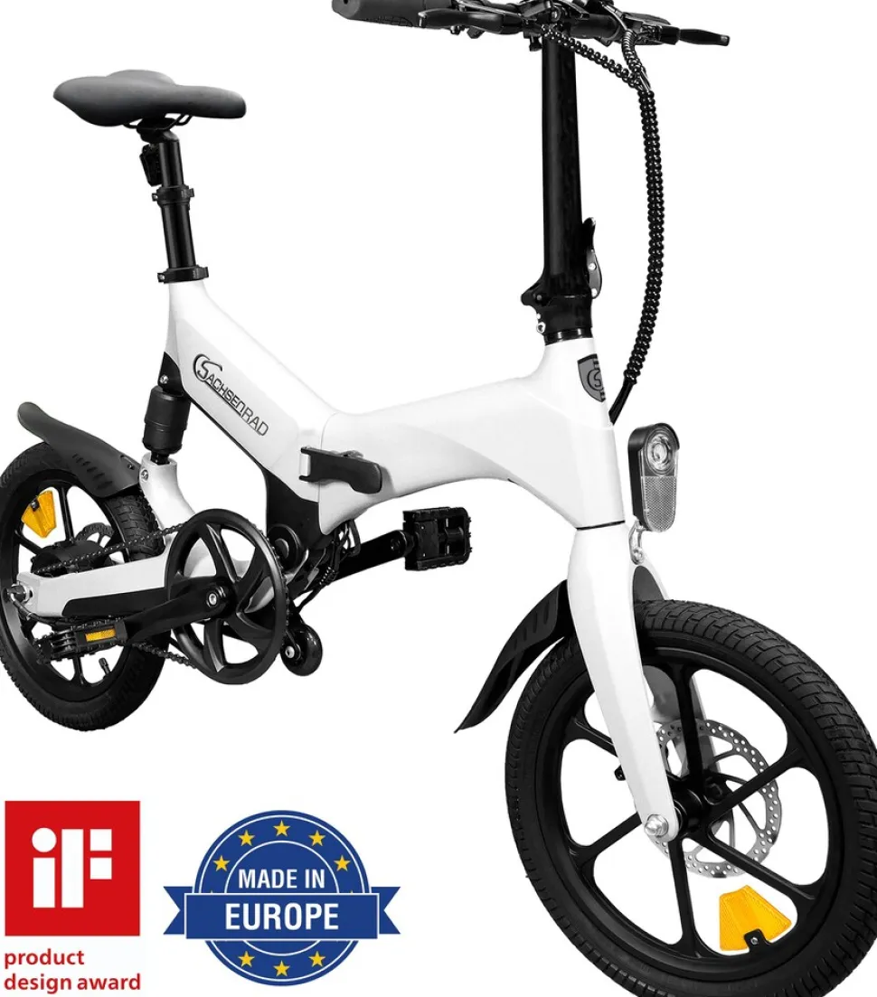 SachsenRAD E-Faltrad F12 Klapprad Ebike Elektrofahrrad Space Grau 16 Zoll