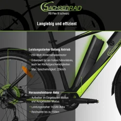 SachsenRAD E-Racing Mountain Bike R8 Flex III für On- und Offroad dunkelgrau 27.5 Zoll