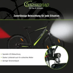 SachsenRAD E-Racing Mountain Bike R8 Flex III für On- und Offroad dunkelgrau 27.5 Zoll