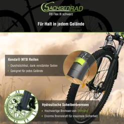 SachsenRAD E-Racing Mountain Bike R8 Flex III für On- und Offroad dunkelgrau 27.5 Zoll