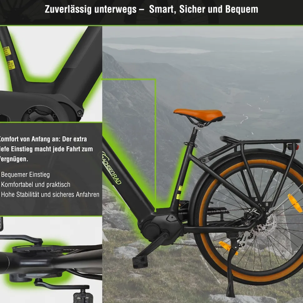 SachsenRAD E-SUV CityBike C5 Centro mit Diebstahlsicherung schwarz
