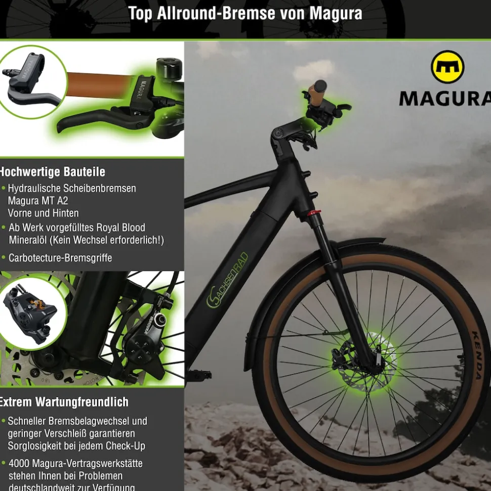 SachsenRAD E-SUV S8 Centro E-Bike für Stadt, Trekking, Gelände, hohe Reichweite