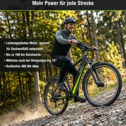 SachsenRAD E-Trekking MTB R8T Flex III für Touren, On- und Offroad schwarz