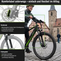 SachsenRAD E-Trekking MTB R8T Flex III für Touren, On- und Offroad schwarz