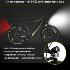 SachsenRAD E-Trekking MTB R8T Flex III für Touren, On- und Offroad schwarz