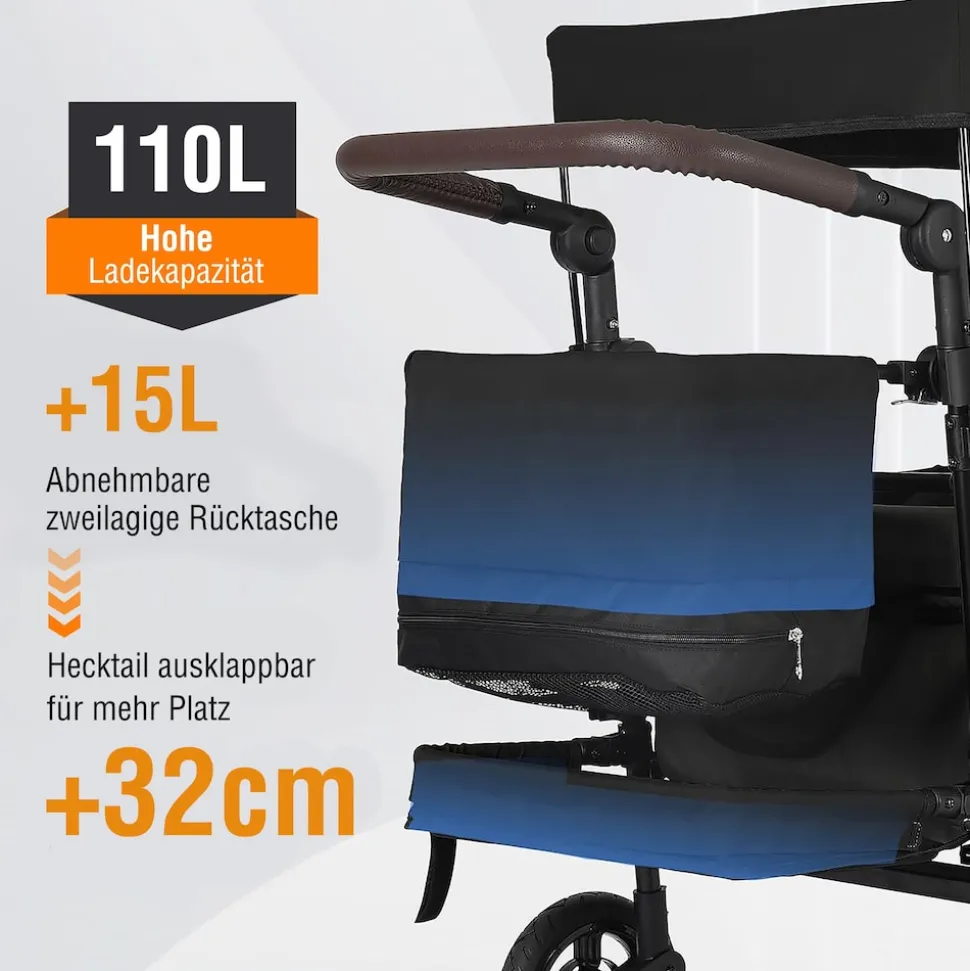 SachsenRAD Faltbarer Bollerwagen mit Dach, 150 kg
