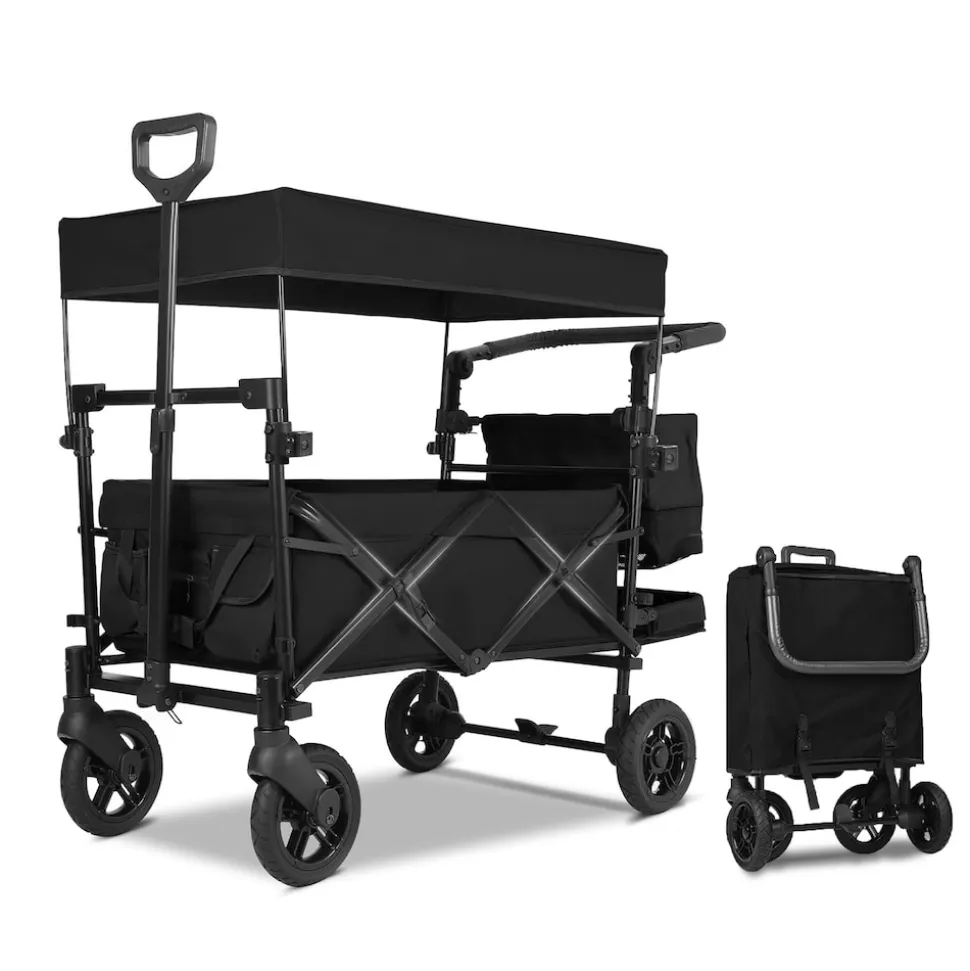 SachsenRAD Faltbarer Bollerwagen mit Dach, 150 kg
