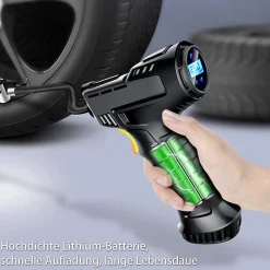 SachsenRAD Mobiler Luftkompressor Pump Shot, Luftpumpe für Auto, Fahrrad ,Motorrad, Ball