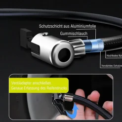 SachsenRAD Mobiler Luftkompressor Pump Shot, Luftpumpe für Auto, Fahrrad ,Motorrad, Ball