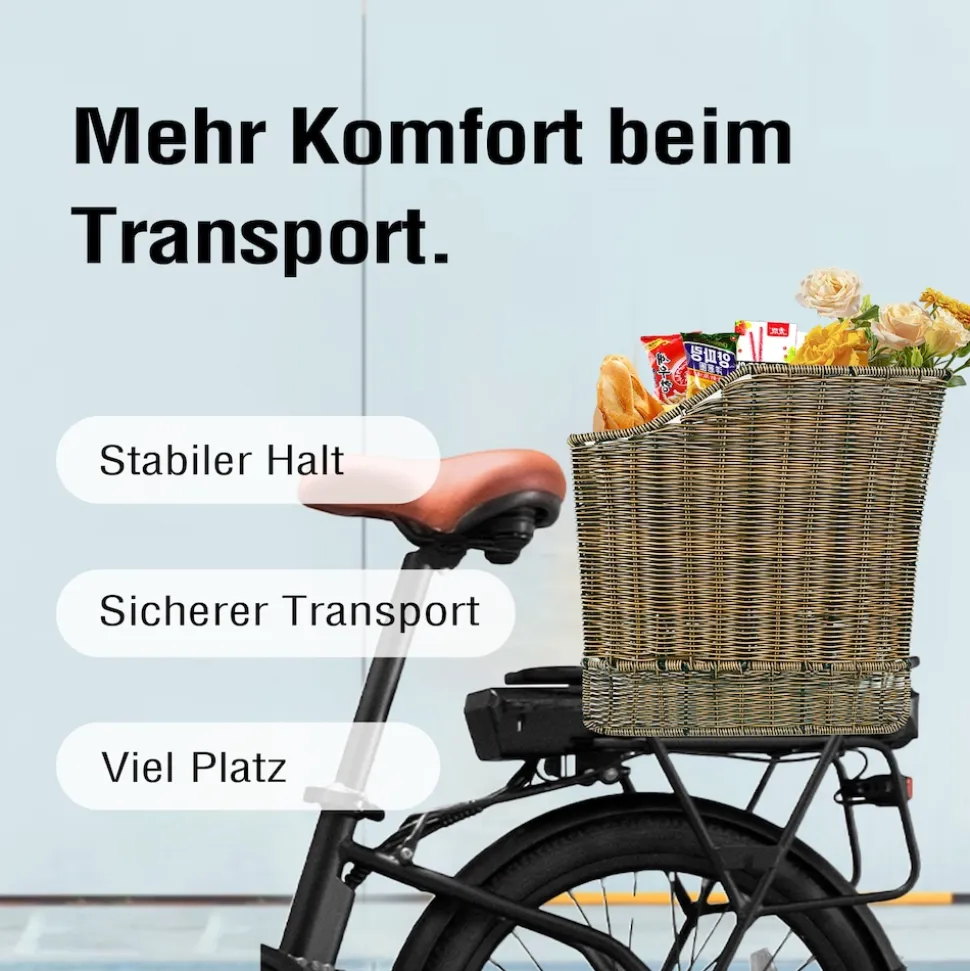 SachsenRAD Unix Gepäckträgerkorb, abnehmbar, wetterfest, rostet nicht, 20l