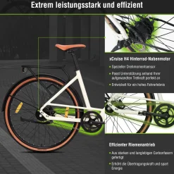 SachsenRAD Urban City E-Bike C3V Roma II in Mamorweiss mit Riemenantrieb