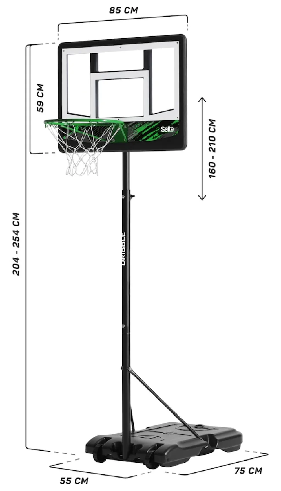 Salta Basketballständer Dribble 83x254x130 cm