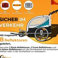 SAMAX 360° drehbarer Fahrradanhänger 2in1 Jogger - in Blau - Silver Frame