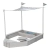 Sandkasten 'Schiff', Kinder-Outdoor-Sandkasten aus wetterfestem Massivholz, inkl. Sonnendach