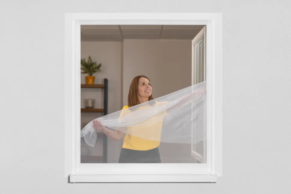 Schellenberg Fliegengitter für Fenster, 130 x 150 cm, weiß