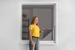 Schellenberg Fliegengitter-Magnetrahmen mit Fiberglasgewebe, weiß, 100 x 120 cm