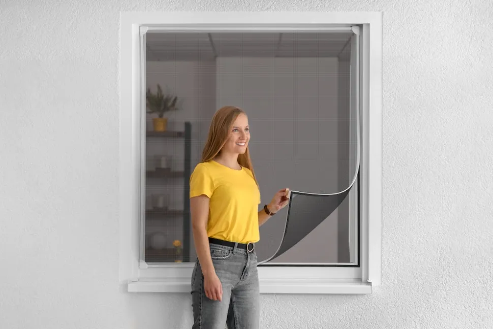 Schellenberg Fliegengitter-Magnetrahmen mit Fiberglasgewebe, weiß, 100 x 120 cm