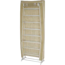 Schuhschrank Campingschrank Faltschrank Stoff 140x52x18cm creme