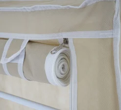 Schuhschrank Campingschrank Faltschrank Stoff 140x52x18cm creme