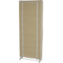 Schuhschrank Campingschrank Faltschrank Stoff 140x52x18cm creme