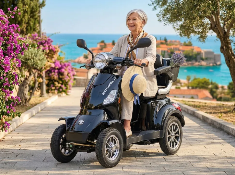 Seniorenmobil P4000, Lithium-Akku, 25 km/h, 1000 Watt, Schwarz