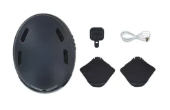 Smart Helm INMOLD, Full-HD Kamera, Bluetooth 4.0, Blinker, LED, Farbe: schwarz 55-58cm