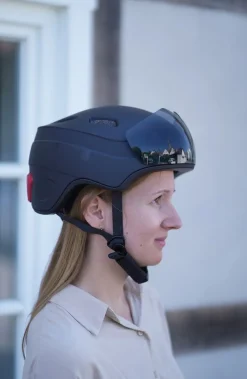 Smart Helm INMOLD, Full-HD Kamera, Bluetooth 4.0, Blinker, LED, Farbe: schwarz 55-58cm
