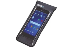 Smartphone-Tasche, zur Lenkermontage, bis zu 5.5“ geeignet, wasserabweisend, mit Sonnenschutz, Farbe: schwarz