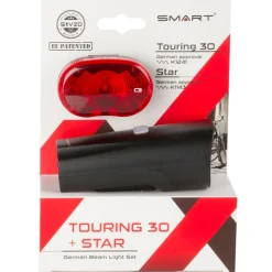 Smart Touring 30 LED Lampenset Fahrradlicht Set 30 Lux Fahrrad Lichter Fahrradbeleuchtung vorne und hinten helle Fahrradleuchte StVZO Fahrradlampen