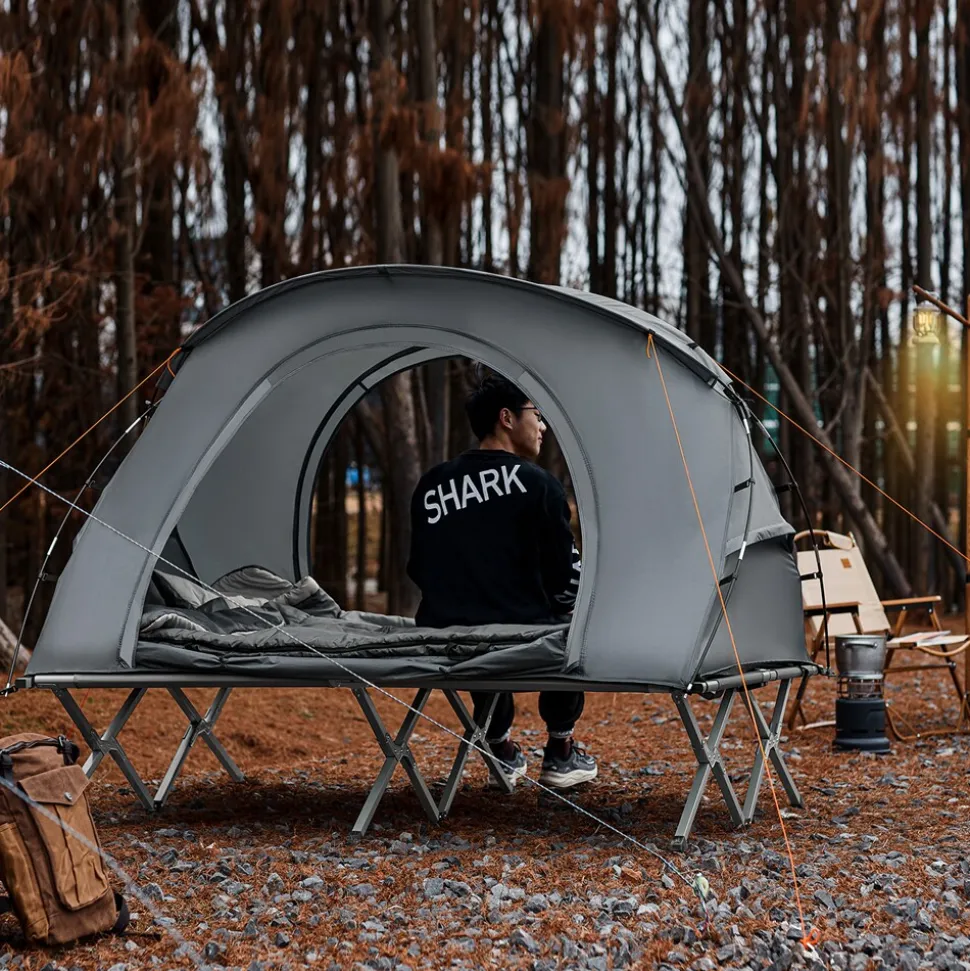 SoBuy Campingzelt für 2 Personen Hellgrau 193x86,5x154,5cm Funktional