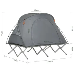 SoBuy Campingzelt für 2 Personen Hellgrau 193x86,5x154,5cm Funktional