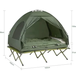 SoBuy Campingzelt für 2 Personen Grün 193x145x185cm Funktional